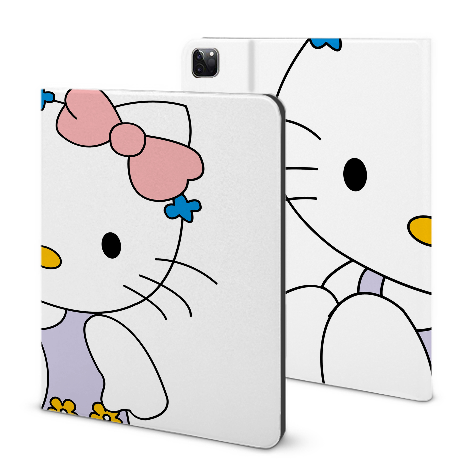 （画像用） Hello Kitty ハローキティ IPad ケース ブック型 PUレザー TPU 耐衝撃 軽量 薄型 ペン収納なし 全面保護 IPad 各モデル対応